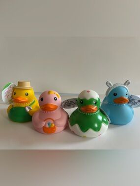 NEW! Bullseye Playground Spring Easter Rubber Duck Bundle-(Includes 4 Ducks)-NWT